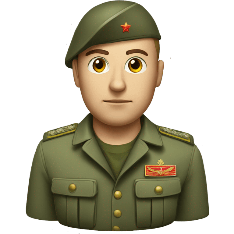 realistic ussr soldier serious with military takes emoji