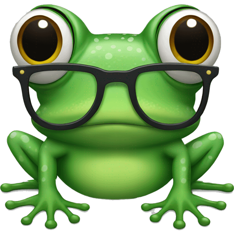 a frog with glasses emoji