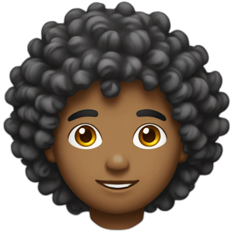 Garçon américain avec cheveux bouclés emoji