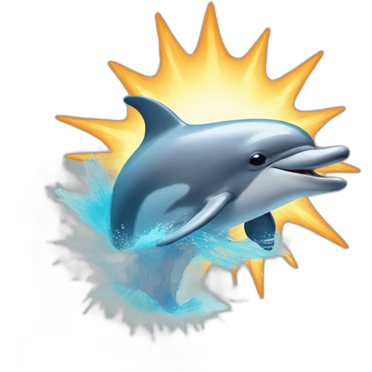 Dolphin with explosion behind it emoji