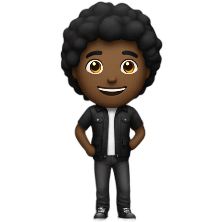 Homme noir écoute de la musique emoji