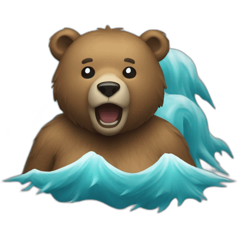 a bear in hurricane  emoji