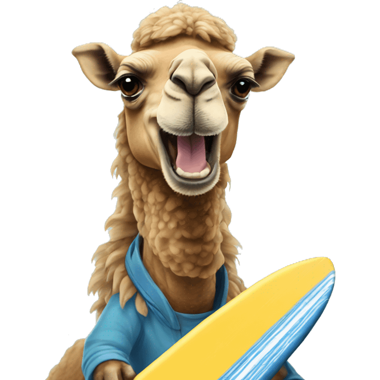 a surfing camel  emoji