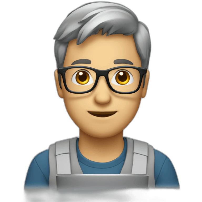 Computer technician with glasses emoji