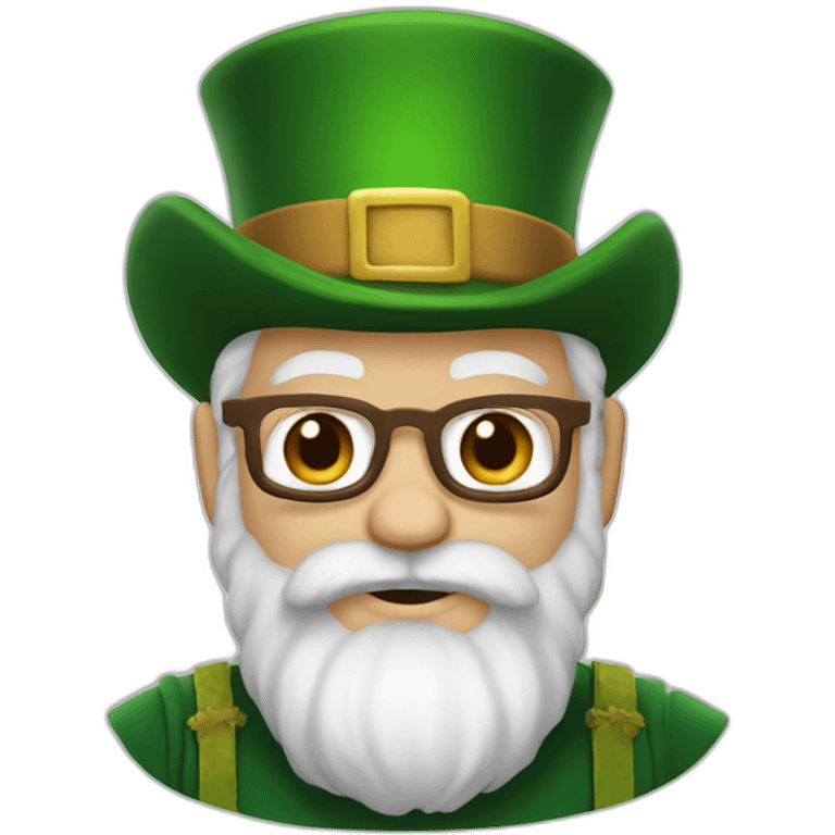 Notre dame leprechaun white hair and a brown beard emoji