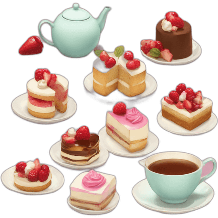 Afternoon tea with cakes emoji