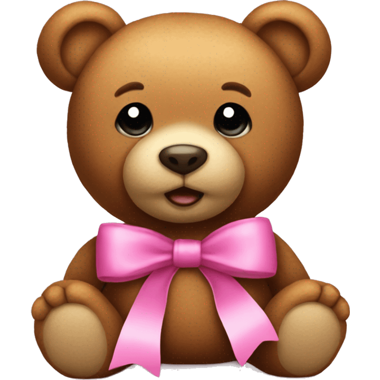 Teddy bear with a Pink bow emoji