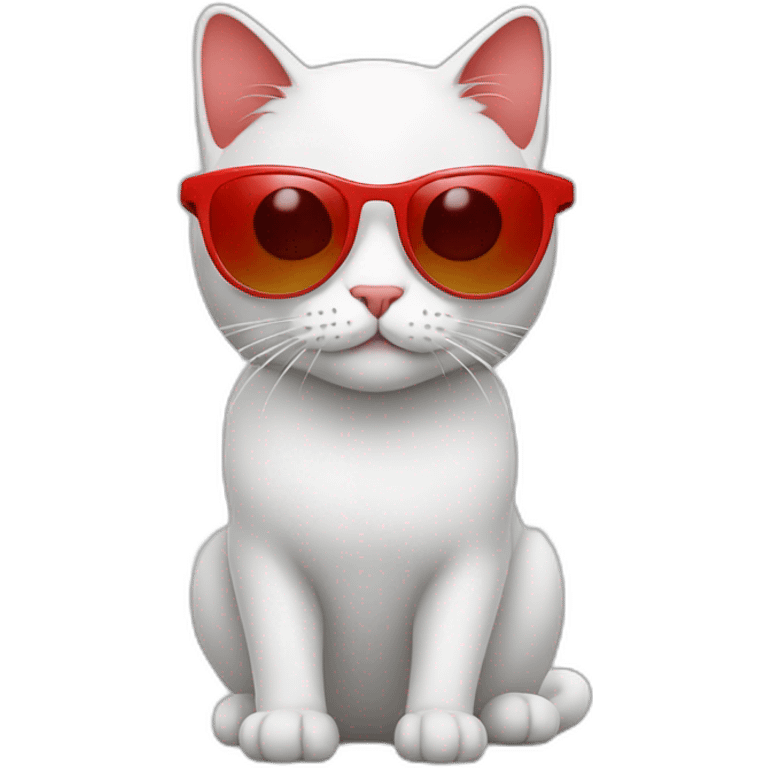 cat white and red with sunglasses emoji