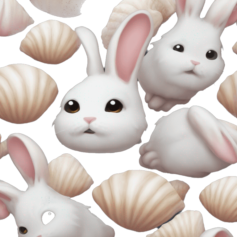 Bunny sad seashells saturated  emoji