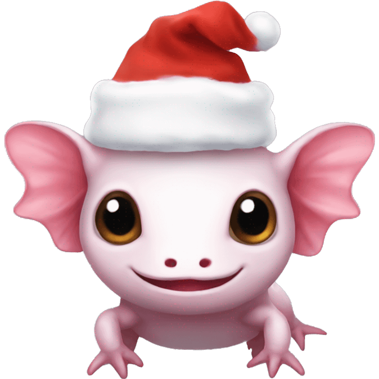 axolotl wearing a Xmas hat emoji