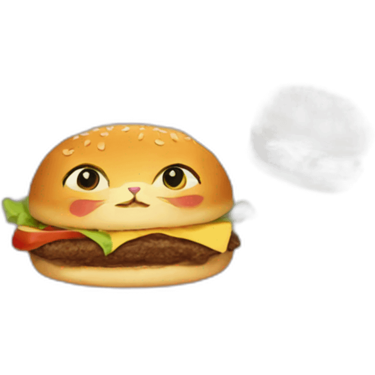 a hamburger made of cats emoji