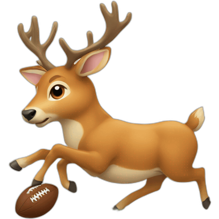 Deer passing rugby ball emoji