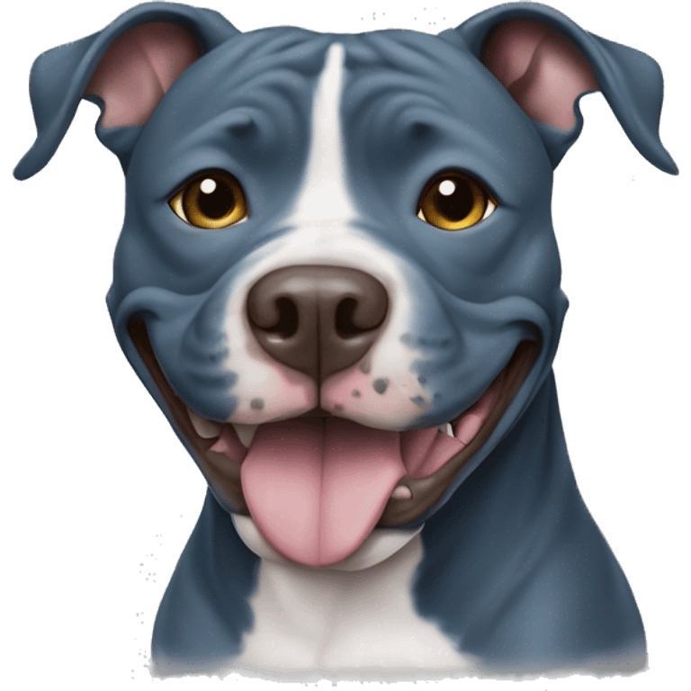 Blue nose pit bull smiling  emoji