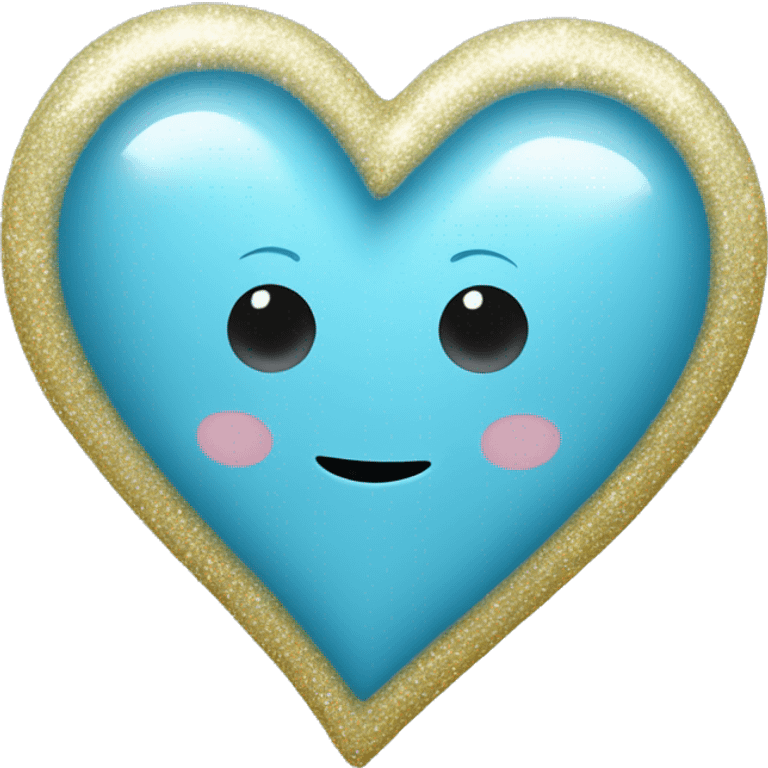 Light blue heart with glitter emoji