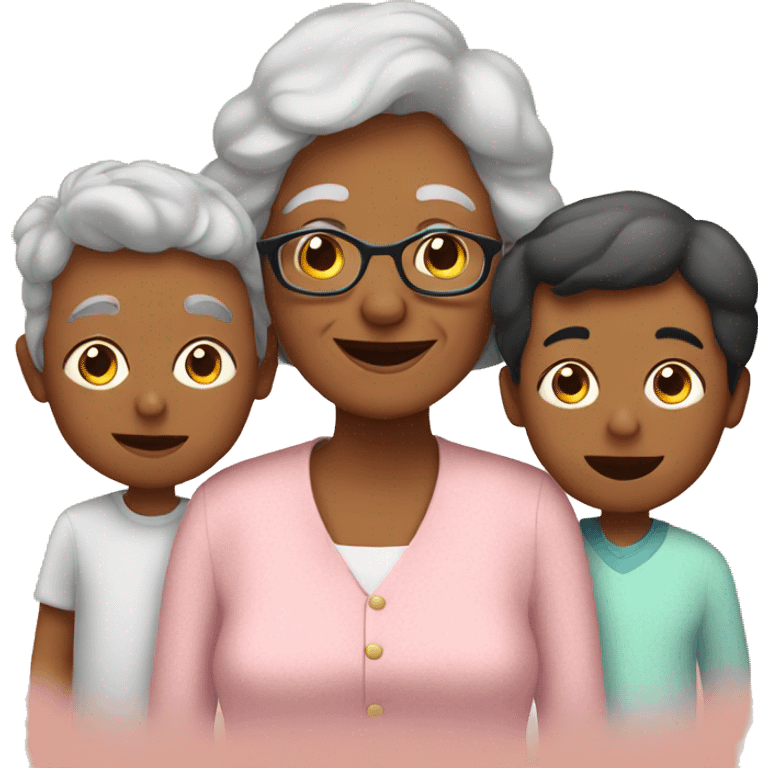 Grandma and her 2 grandsons emoji