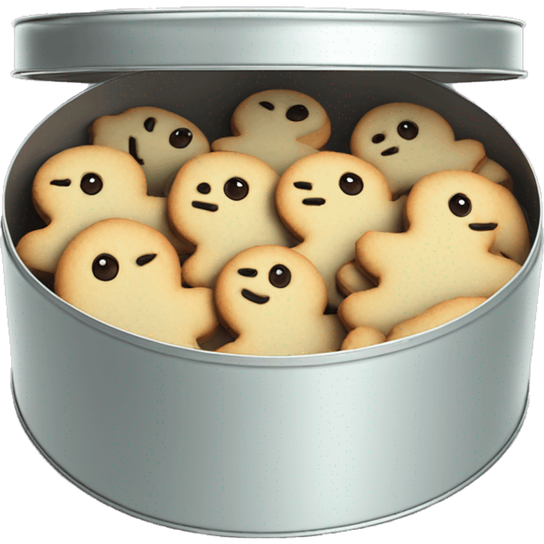 Frosted christmas cookies in a round tin emoji