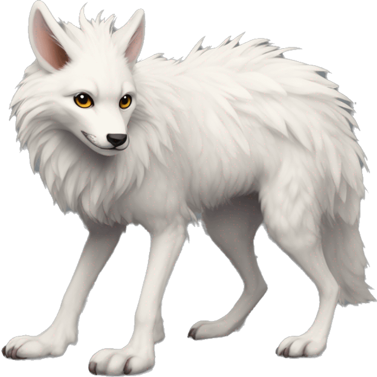 Modern Realistic Rare Fantasy Fluffy Slim Vernid-Trico-species by LiLaiRa, full body emoji