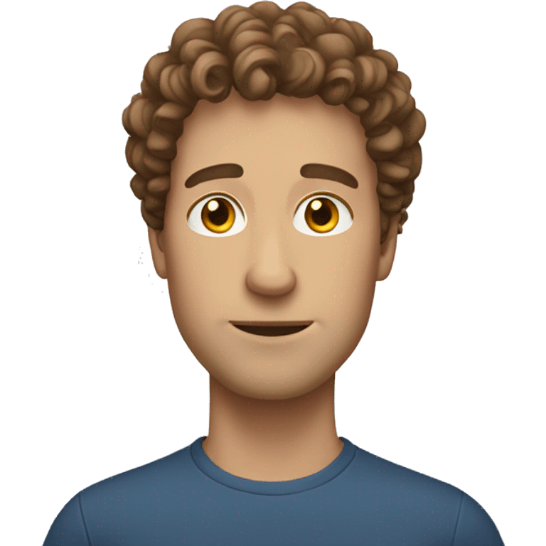 White guy with brown curly hair  emoji