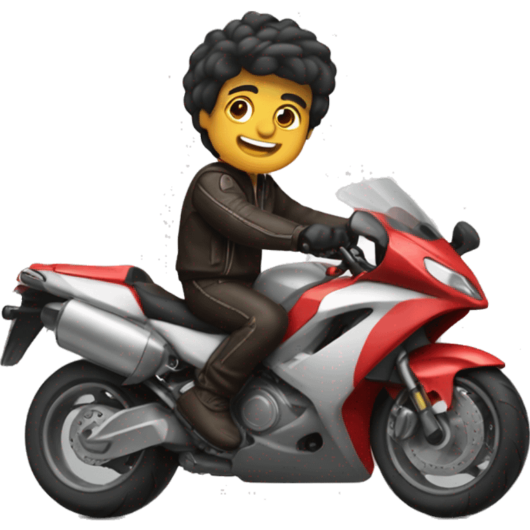 Ragazzo ciccione in moto emoji