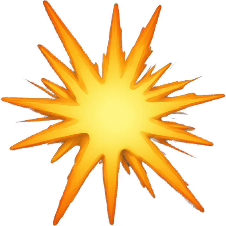 A cartoon-styled representation of a collision. Depicted as a star-like, orange-and-yellow fiery burst, generally with one point extending to the bottom right. emoji