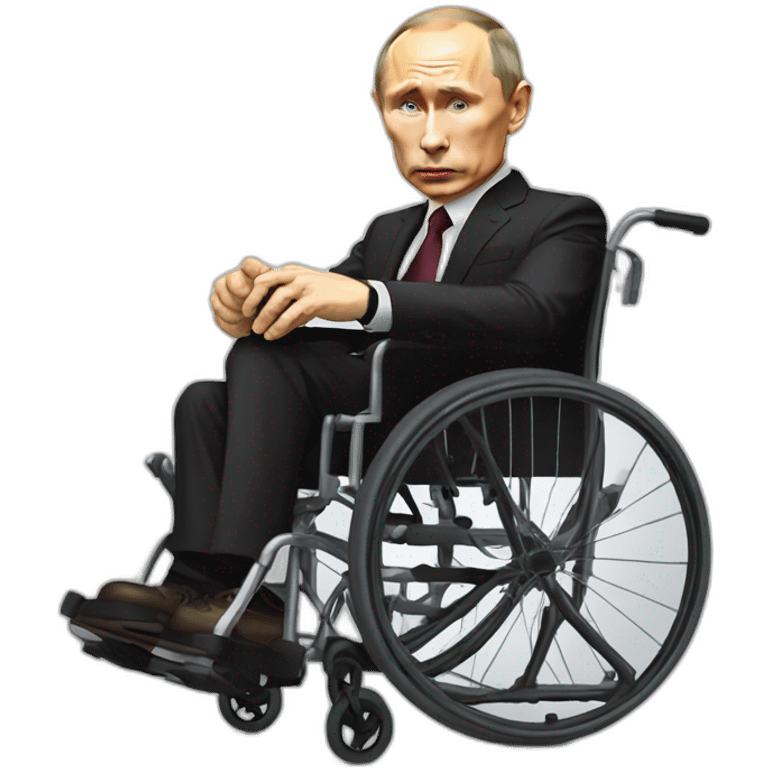 Depressed vladimir putin monke golden wheelchair jump emoji