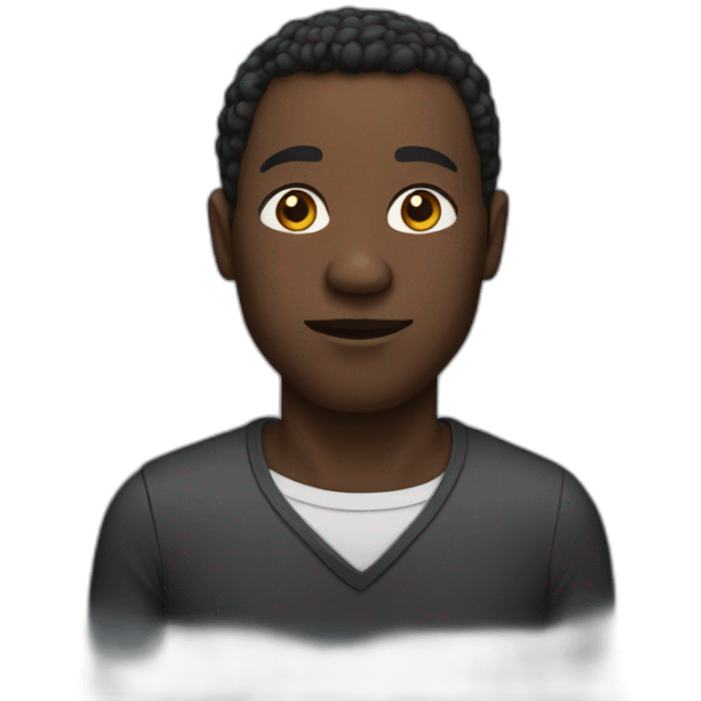 black man with hand on chest emoji