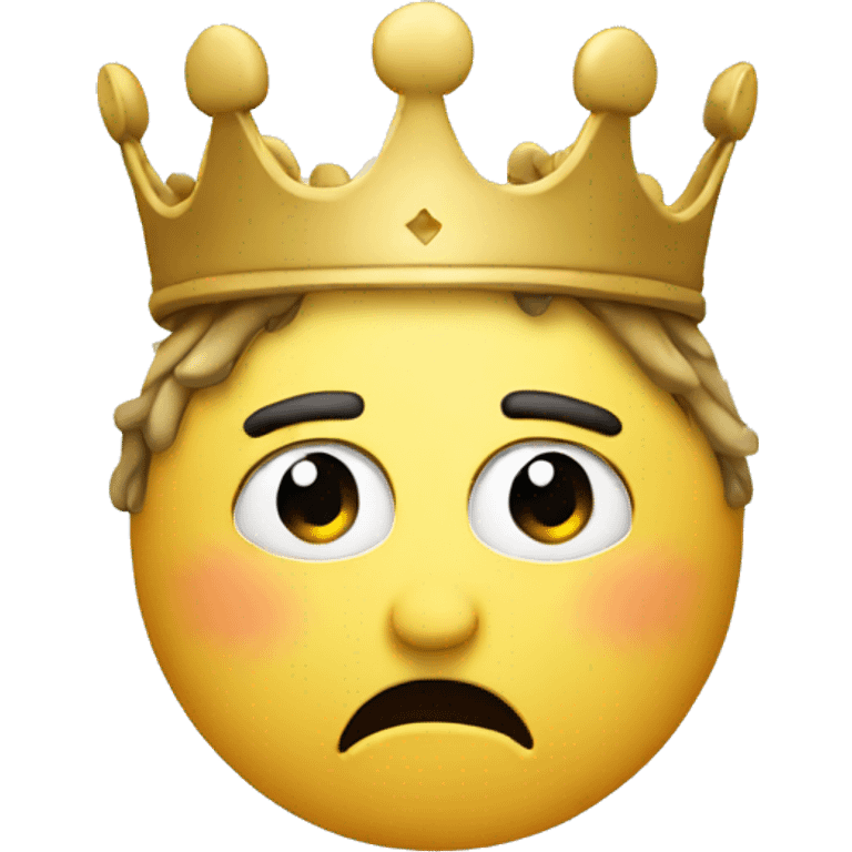 Sad face with a crown emoji