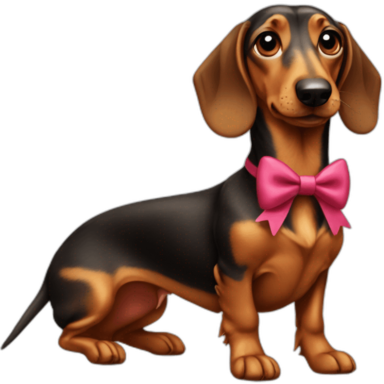 Dachshound with a bow emoji