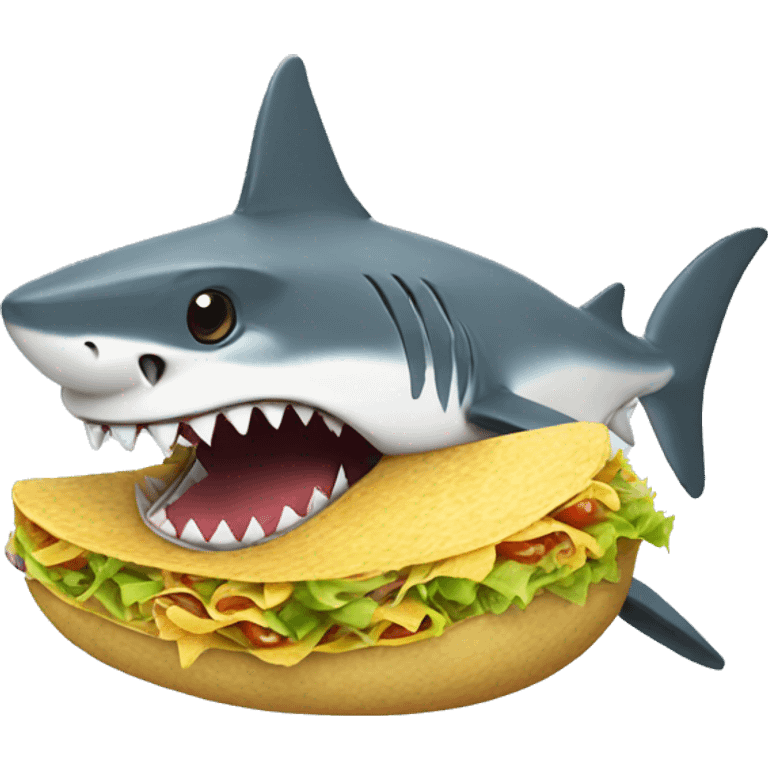 shark with taco emoji