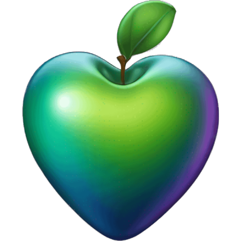 oil-slick Apple emoji heart  emoji