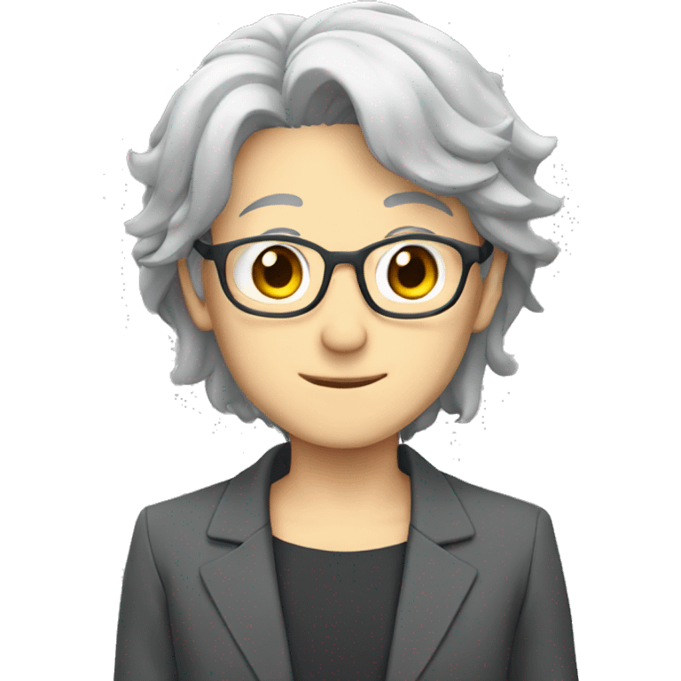 anime teacher  with gray hair emoji