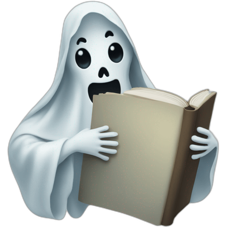 Ghost holding a book emoji