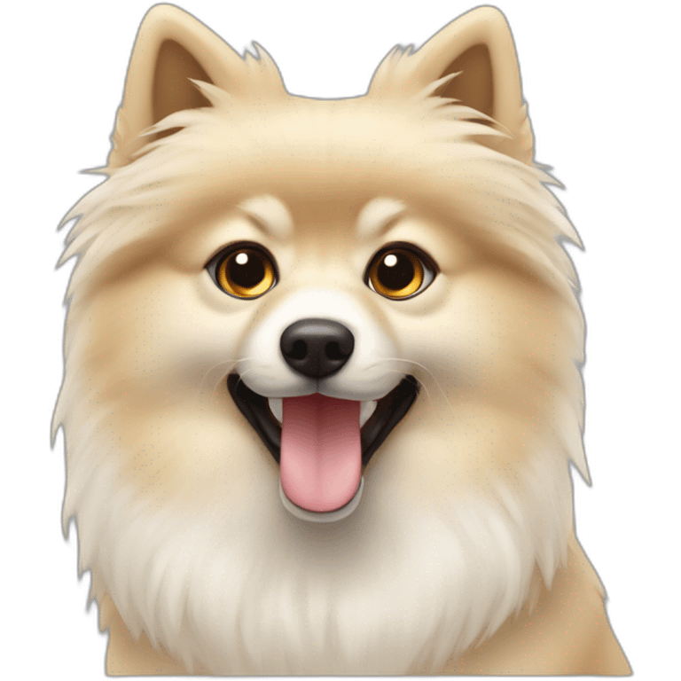 Beige spitz with holy joly emoji