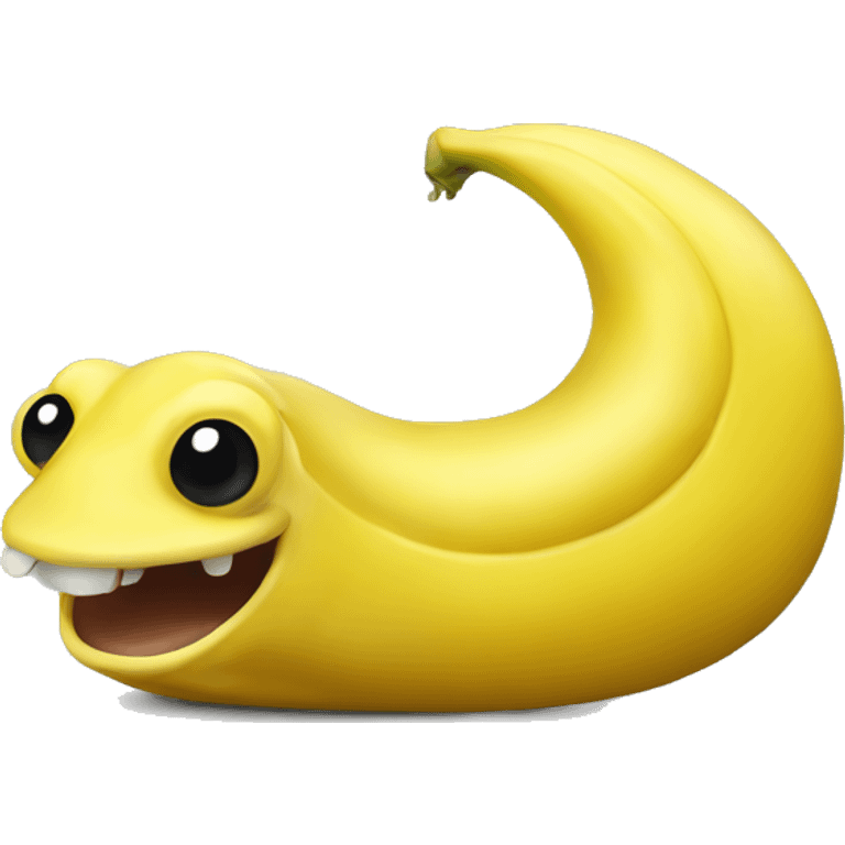 A smiling yellow banana slug emoji