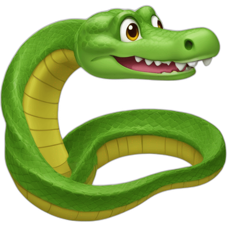 Serpent sur crocodil emoji