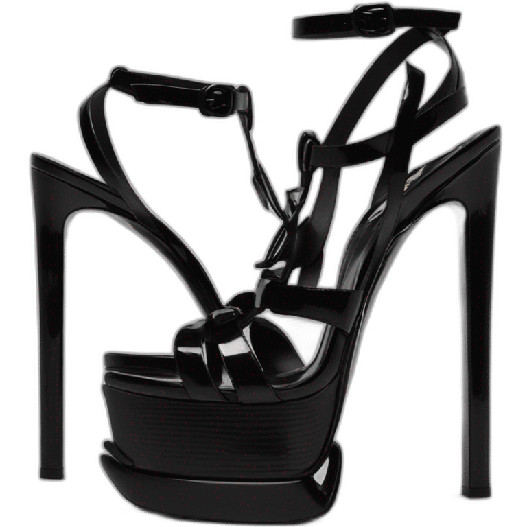 Ysl heel sandal TRIBUTE PLATFORM SANDAL black PATENT LEATHER emoji