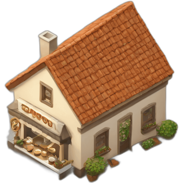 Cappuccino house isometric emoji