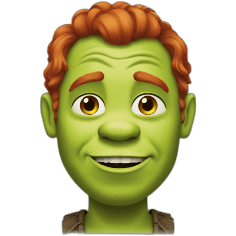 Shrek with red hair emoji