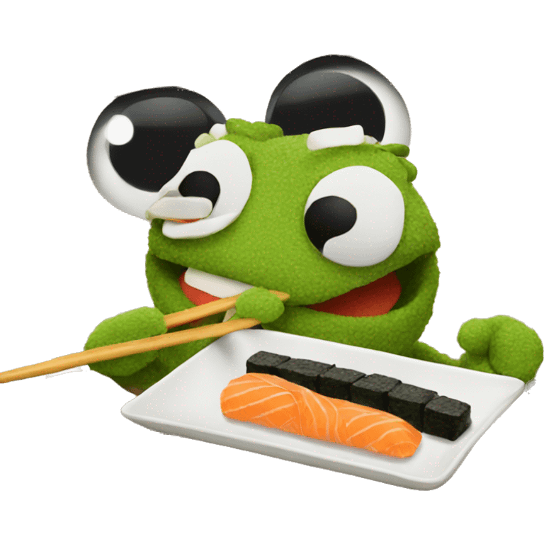 bert the muppet eating sushi emoji