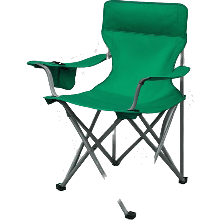 Realistic emerald green  camping folding chair isolated.  emoji