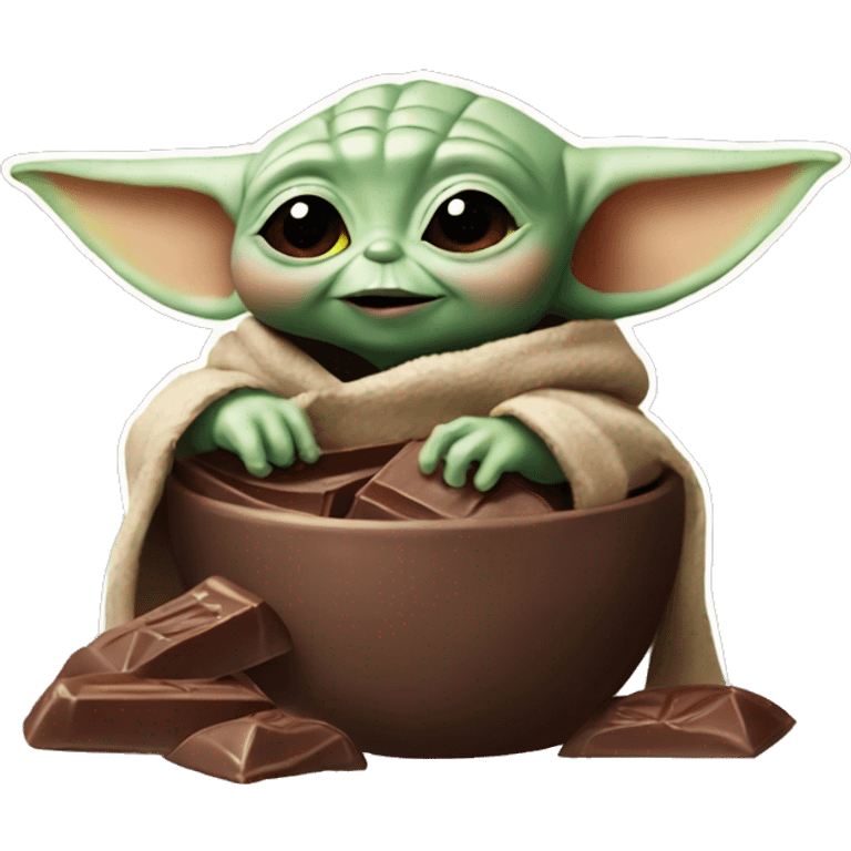 baby yoda eat chocolate  emoji