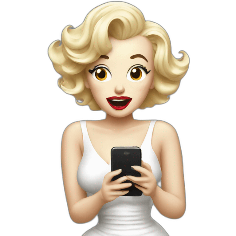 marilyn monroe speaking with smartphone emoji