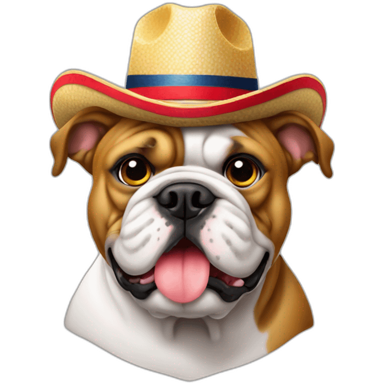 Bulldog inglés con sombrero de copa emoji