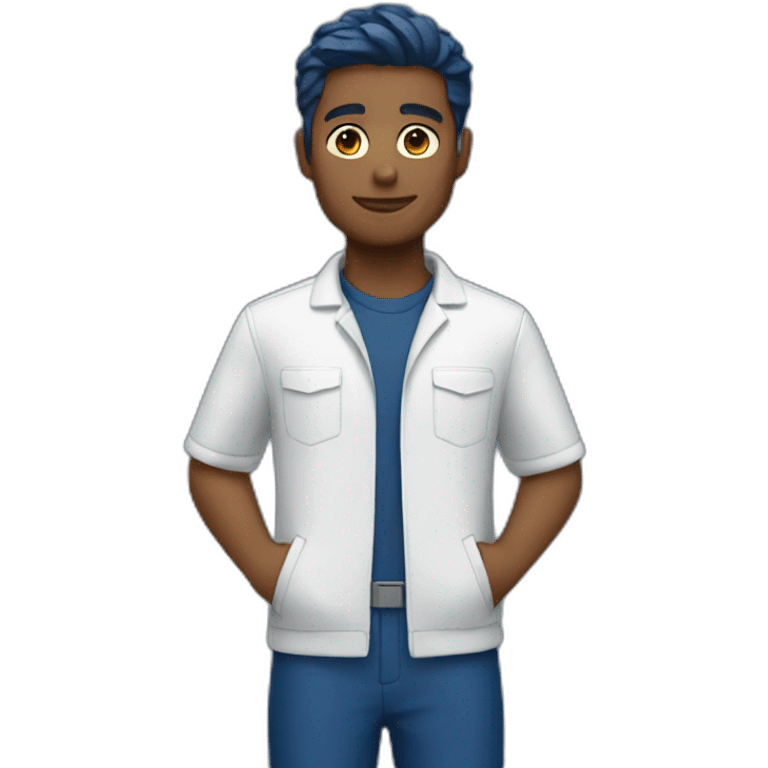 Technician dark blue outfit emoji