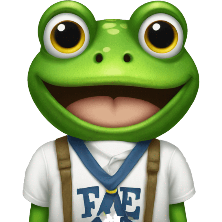 frog with a shirt that says “ZEKE” emoji