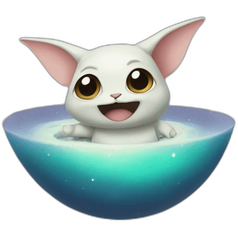 Grogu floating in space emoji