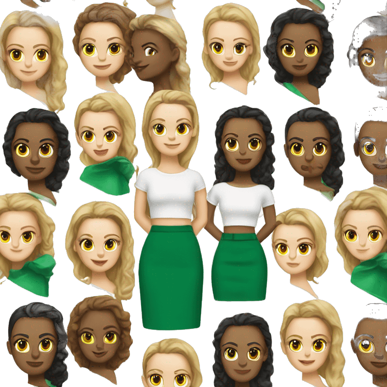 Emerald midi skirt on a white girl emoji