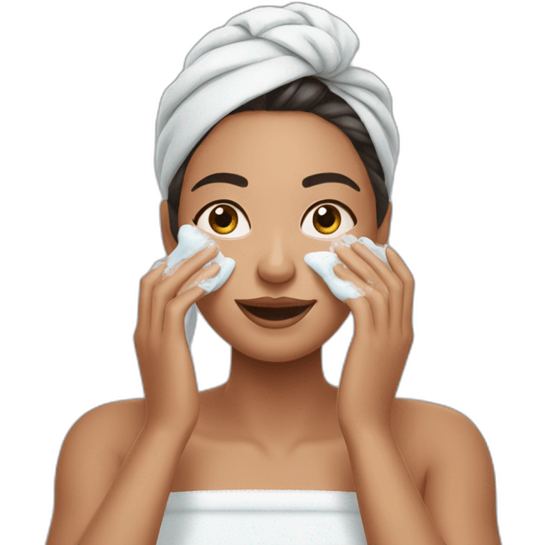 pretty woman washing face emoji