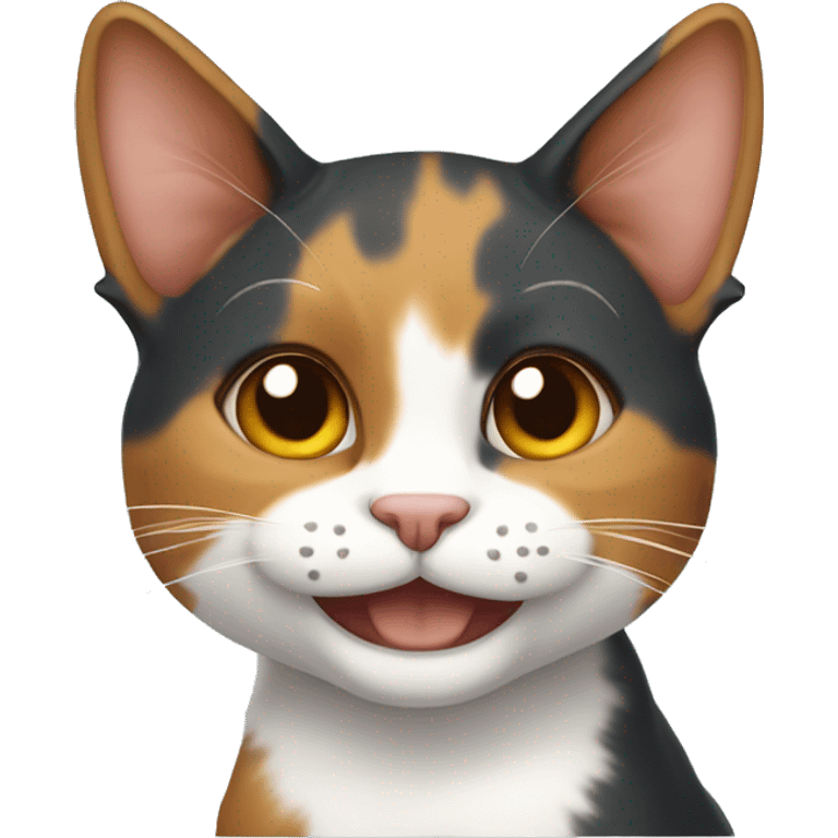 Calico cat smiling emoji