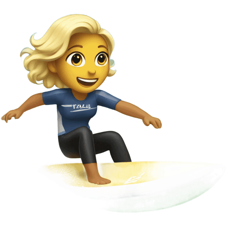 Tayla surf riding Fred  emoji